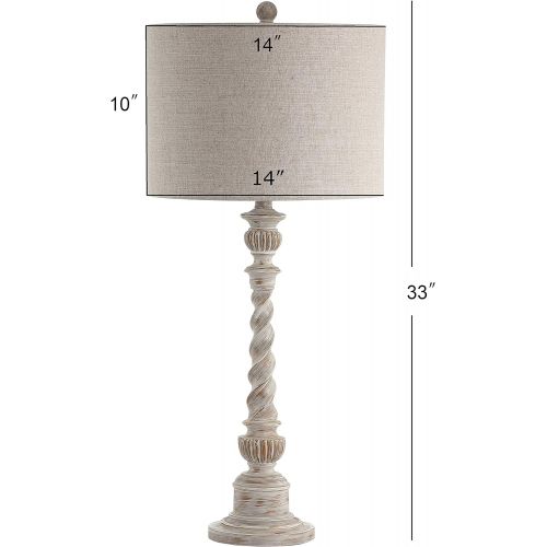  JONATHAN Y JYL3031A Regent 33 Rustic Resin Table Lamp, White Wash