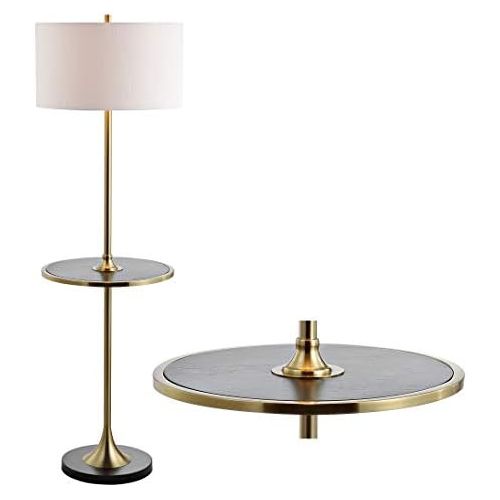  JONATHAN Y JYL3056A Luce 59 MetalWood Floor Lamp, BlackBrass Gold