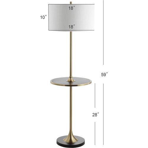  JONATHAN Y JYL3056A Luce 59 MetalWood Floor Lamp, BlackBrass Gold