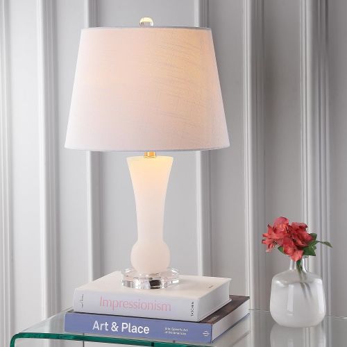  JONATHAN Y JYL5021A Eliza 23 Alabaster Table Lamp, Crystal Base