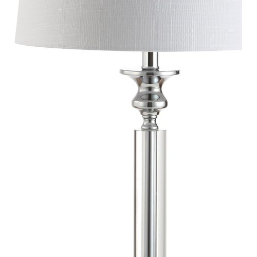  JONATHAN Y Jonathan Y JYL2050A Table Lamp, 14 x 28 x 14, ClearChrome with White Shade