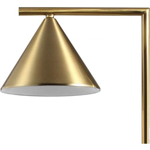  JONATHAN Y JYL3062A Chelsea 60 MetalMarble Cone Shade Floor Lamp, Brass GoldBlack