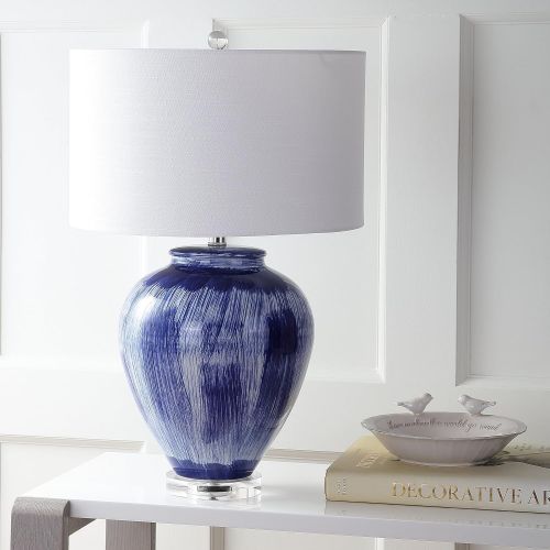  JONATHAN Y JYL5013A Wayland 26 Ceramic Table Lamp, Seaside Blue