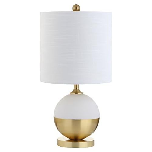 JONATHAN Y Jonathan Y JYL5005A Table Lamp, 12 x 23.5 x 12, WhiteBrass with White Shade