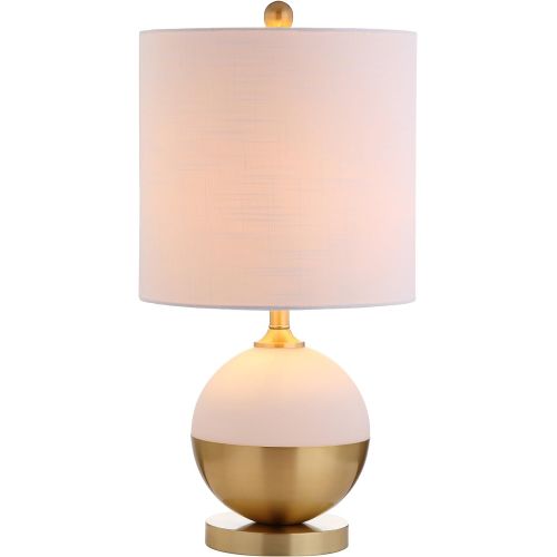  JONATHAN Y Jonathan Y JYL5005A Table Lamp, 12 x 23.5 x 12, WhiteBrass with White Shade