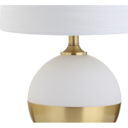  JONATHAN Y Jonathan Y JYL5005A Table Lamp, 12 x 23.5 x 12, WhiteBrass with White Shade