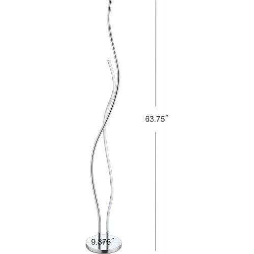  JONATHAN Y JYL7008A Cairo Led Integrated Floor Lamp, 63.75, Chrome