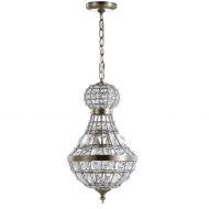 JONATHAN Y JYL6109A Regina 12 Crystal/Metal Empire Chandelier Antique Brass/Clear