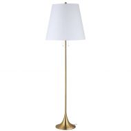 JONATHAN Y JYL3001A Amelia Metal Floor Lamp, 63 x 17 Brass Gold with White Shade