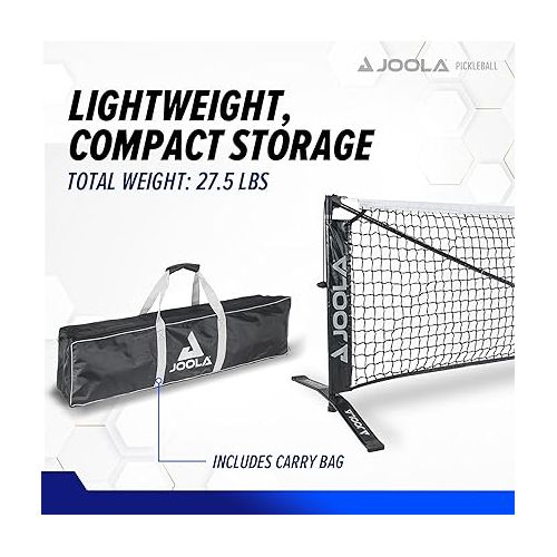  JOOLA Symmetry Portable Pickleball Net - Regulation Size Indoor & Outdoor Pickleball Net - Easily Set up Your Pickleball Court, 3 Minute Assembly - Tension Lock System for Height Accuracy - 22ft Long