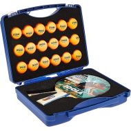 JOOLA Tour Carrying Case - Ping Pong Paddle Case with 18 40mm 3 Star Competition Ping Pong Balls and Space for Storing 2 Standard Table Tennis Rackets - Durable High Density Case with EVA Foam Lining