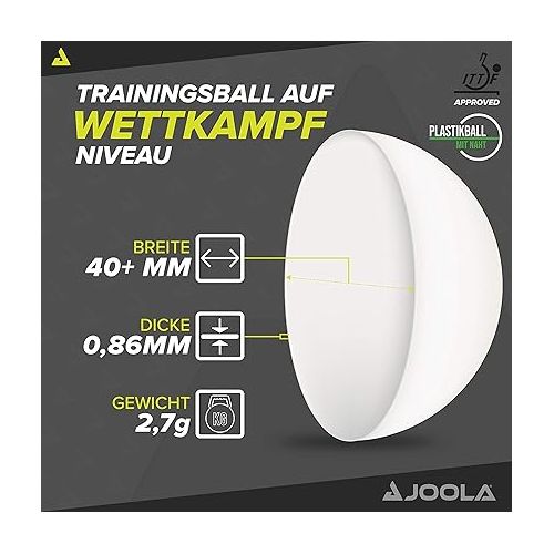  JOOLA Magic ABS 2-Star Training Table Tennis Balls, White (44216)