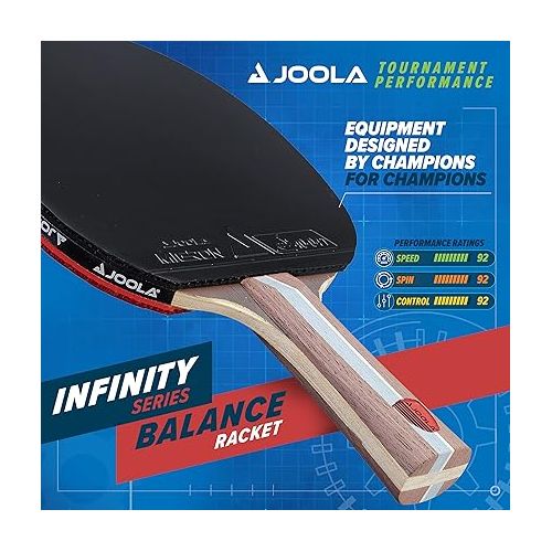  JOOLA Infinity Balance - Advanced Performance Ping Pong Paddle - Competition Ready - Table Tennis Racket for High-Level Training - Designed to Optimize Spin and Control