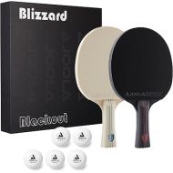 JOOLA Blizzard & Blackout - Competition Ping Pong Paddle Set - Includes 2 Table Tennis Rackets, 5 Ping Pong Balls, and Storage Box - Indoor and Outdoor Compatible