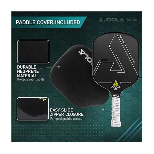  JOOLA Solaire Professional Pickleball Paddle with Carbon Friction Surface - Ideal Combination of Spin, Power, & Control - Pickleball Racket with Reactive Polypropylene Honeycomb Core 14mm