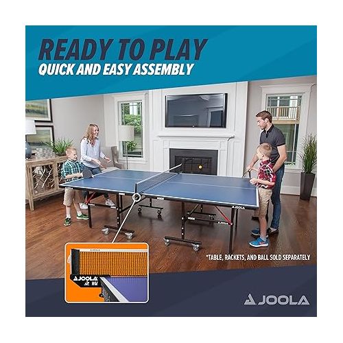  JOOLA WM Professional Table Tennis Net and Post Set - ITTF Tournament Approved - 72in Regulation Ping Pong Net with Screw On Clamp Attachment