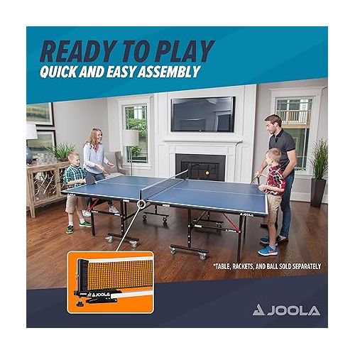  JOOLA Spring Professional Table Tennis Net and Post Set - ITTF Tournament Approved - 72in Regulation Ping Pong Net with Spring Activated Clamp Attachment