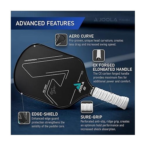  JOOLA Ben Johns Hyperion CFS Swift Pickleball Paddle - USAPA Approved for Tournament Play - Carbon Fiber Pickle Ball Racket - Maximum Speed with High Grit & Spin