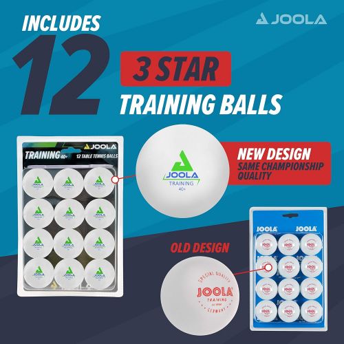  JOOLA Training 3 Star Table Tennis Balls 12, 60, or 120 Pack - 40+mm Regulation Bulk Ping Pong Balls for Competition and Recreational Play - Fun as a Cat Toy - Indoor and Outdoor C