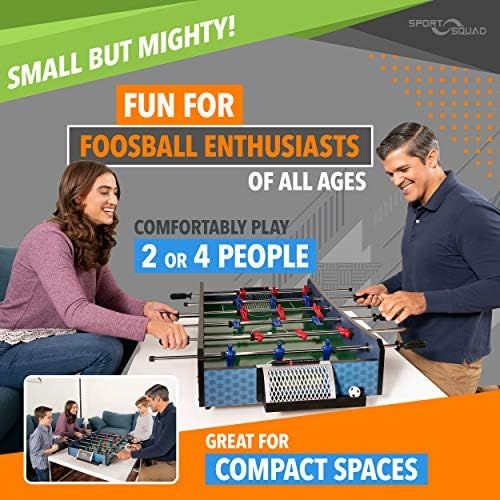  Sport Squad FX40 40 inch Table Top Foosball Table for Adults and Kids - Compact Mini Tabletop Soccer Game