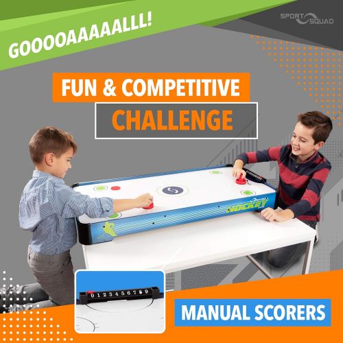  Sport Squad HX40 40 inch Table Top Air Hockey Table for Kids and Adults - Electric Motor Fan