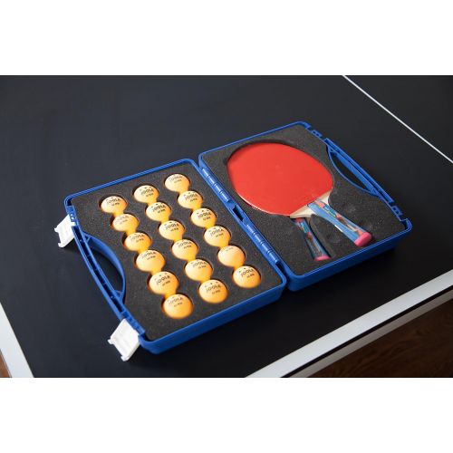  JOOLA Tour Expert Carrying Case - Ping Pong Paddle Set Includes 2 ITTF APPROVED Rossi Smash Table Tennis Paddles & 18 40mm 3 Star Tournament Ping Pong Balls - High Density Case wit