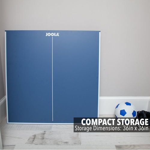  JOOLA Midsize Compact Table Tennis Table Great for Small Spaces and Apartments  Multi-Use Free Standing Table - Compact Storage Fits in Most Closets - Net Set Included - No Assemb