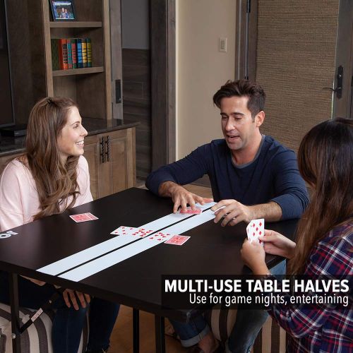  JOOLA Midsize Compact Table Tennis Table Great for Small Spaces and Apartments  Multi-Use Free Standing Table - Compact Storage Fits in Most Closets - Net Set Included - No Assemb