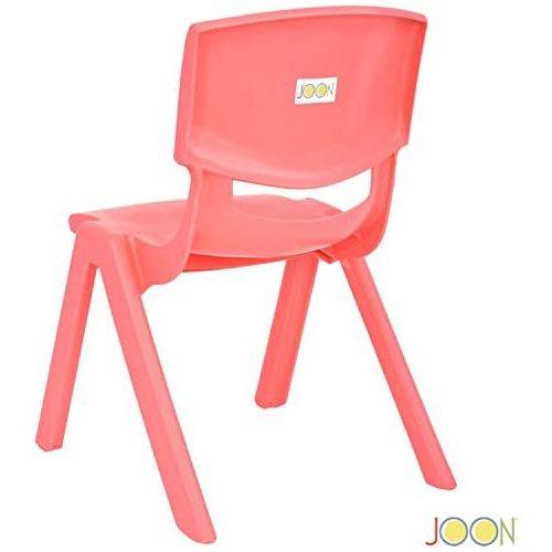  [아마존베스트]JOON Stackable Plastic Kids Learning Chairs, 20.8x12.5 Inches, The Perfect Chair for Playrooms, Schools, Daycares and Home (Coral)