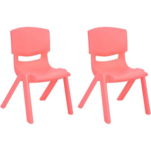  [아마존베스트]JOON Stackable Plastic Kids Learning Chairs, 20.8x12.5 Inches, The Perfect Chair for Playrooms, Schools, Daycares and Home (Coral)