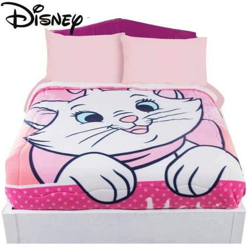  JORGE’S HOME FASHION INC LIMITED EDITION MARIE KITTY ARISTOCATS KIDS GIRLS DISNEY ORIGINAL LICENSE FLEECE BLANKET WITH SHERPA VERY SOFTY AND WARM 1 PCS TWIN SIZE