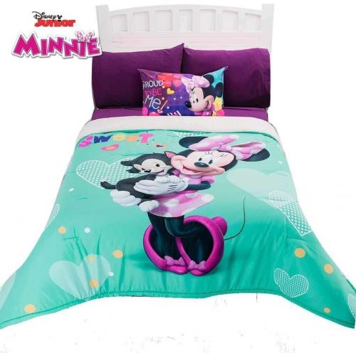  JORGE’S HOME FASHION INC Limited Edition Sweet Minnie Disney Kids Girls Comforter with Sherpa 2 PCS Queen Size