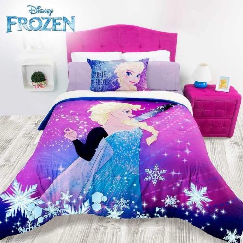  JORGE’S HOME FASHION INC Frozen Disney Original License Comforter with Sherpa and Sheet Set 6 PCS Queen Size