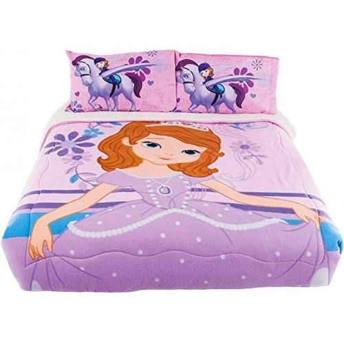  JORGE’S HOME FASHION INC LIMITED EDITION PRINCESS SOFIA THE FIRST KIDS GIRLS DISNEY ORIGINAL LICENSE FLEECE BLANKET WITH SHERPA VERY SOFTY AND WARM 1 PCS TWIN SIZE