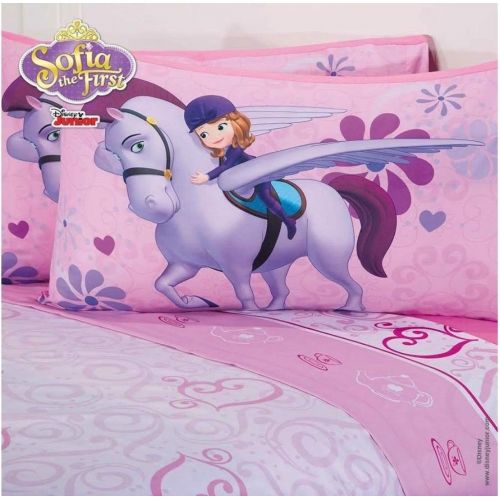  JORGE’S HOME FASHION INC New Pretty Collection Disney Sofia The First Kids Girls Fleece Blanket with Sherpa Very Softy and Warm with Sheet Set 5 PCS Twin Size