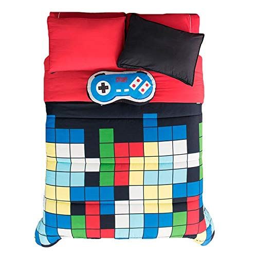  JORGES HOME FASHION LIMITED EDITION GAMER CONSOLE GAME CONTROLLER KIDS BOYS CUTE COLLECTION REVERSIBLE COMFORTER SET 3 PCS TWIN SIZE