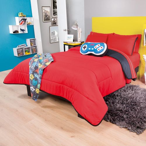  JORGES HOME FASHION LIMITED EDITION GAMER CONSOLE GAME CONTROLLER KIDS BOYS CUTE COLLECTION REVERSIBLE COMFORTER SET 3 PCS TWIN SIZE