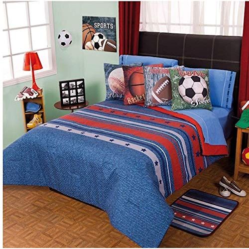  JORGES HOME FASHION BEST SELLER SPORTS CHILDRENS BOYS COMFORTER SET 5 PCS FULL SIZE