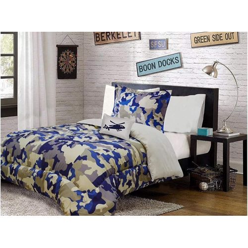  JORGES HOME FASHION Limited Edition Army Military Camouflage Boys Teens Comforter Set 3 PCS Twin Size