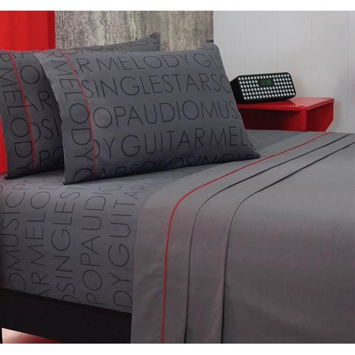  JORGES HOME FASHION Audifonos Ultimate Bedding Collection -Reversible Comforter, Sheet Set and Curtains (Twin)