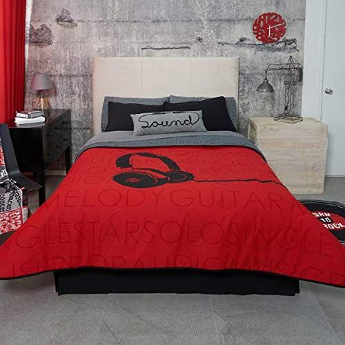  JORGES HOME FASHION BEST SELLER AUDIFONOS TEENS BOYS REVERSIBLE COMFORTER SET 5 PCS QUEEN/FULL SIZE