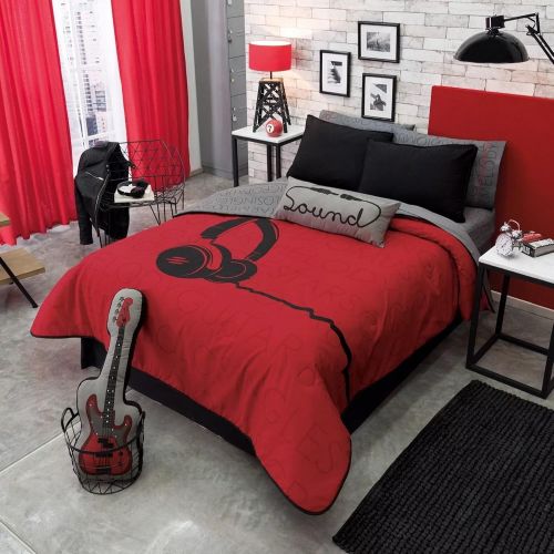  JORGES HOME FASHION BEST SELLER AUDIFONOS TEENS BOYS REVERSIBLE COMFORTER SET 5 PCS QUEEN/FULL SIZE