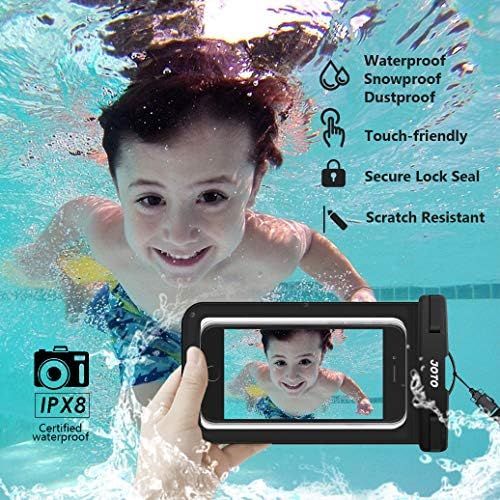  [아마존베스트]JOTO Universal Waterproof Pouch Phone Dry Bag Underwater Case for iPhone XS Max XR X 8 7 6S Plus Galaxy Pixel up to 6.5, Waterproof Case for Pool Beach Swimming Kayaking Travel -Bl