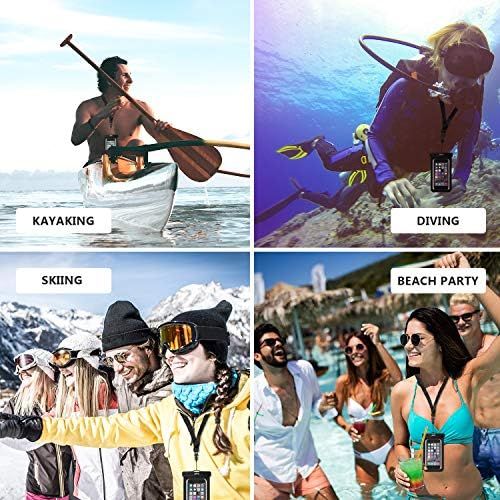  [아마존베스트]JOTO Universal Waterproof Pouch Phone Dry Bag Underwater Case for iPhone XS Max XR X 8 7 6S Plus Galaxy Pixel up to 6.5, Waterproof Case for Pool Beach Swimming Kayaking Travel -Bl