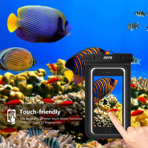  [아마존베스트]JOTO Universal Waterproof Pouch Phone Dry Bag Underwater Case for iPhone XS Max XR X 8 7 6S Plus Galaxy Pixel up to 6.5, Waterproof Case for Pool Beach Swimming Kayaking Travel -Bl