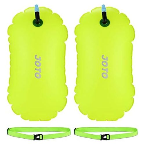  2 Pack JOTO Swim Buoy Float, Swimming Bubble Safety Float with Adjustable Waist Belt for Open Water Swimming, Safe Swim Training, Triathletes, Kayaking, Snorkeling