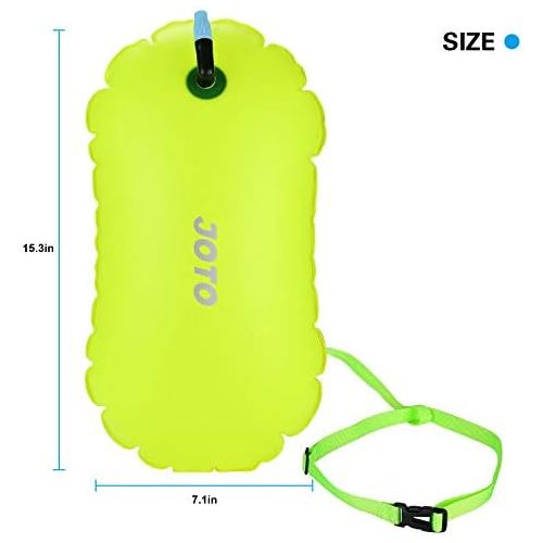  2 Pack JOTO Swim Buoy Float, Swimming Bubble Safety Float with Adjustable Waist Belt for Open Water Swimming, Safe Swim Training, Triathletes, Kayaking, Snorkeling