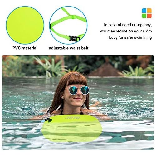  2 Pack JOTO Swim Buoy Float, Swimming Bubble Safety Float with Adjustable Waist Belt for Open Water Swimming, Safe Swim Training, Triathletes, Kayaking, Snorkeling