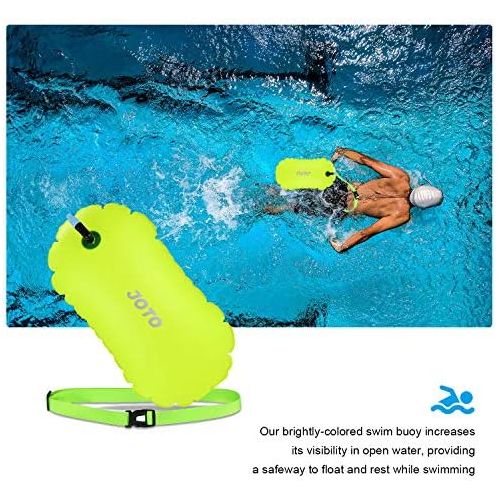  2 Pack JOTO Swim Buoy Float, Swimming Bubble Safety Float with Adjustable Waist Belt for Open Water Swimming, Safe Swim Training, Triathletes, Kayaking, Snorkeling