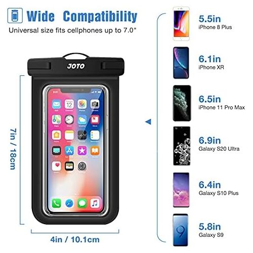  [아마존베스트]JOTO Universal Waterproof Pouch, IPX8 Waterproof Cellphone Dry Bag Underwater Case for iPhone 12 Pro Max 11 Pro Max Xs Max XR X 8 7 6S, Galaxy S20 Ultra S10 Note10 9 up to 6.9 -2 P